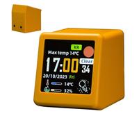 Generico Portable Digital Clock, Modern Weather Monitor, 3.94x2.36 Inches LCD Screen with Sensor, Smart ABS Desktop Display, Compact Wifi Station with Sleek Style, Indoor Device for Bedside Office