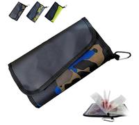 Generico Portable Fishing Lure Multi-Layer Storage Bag with Buckle, Waterproof Soft Bait Binder, Extra Large Capacity Waterproof Soft Bait Binder for Rigs, Hooks, Sinkers Storage (Camouflage Blue)