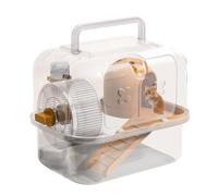 Generico Portable Hamster Carrier, Transparent Bunny Travel Case, Small Pet Carrier Hedgehog, Gerbil, Lightweight Ventilated Cage for Outings, Vet Visits, 7.09x7.87 Inches, 370g