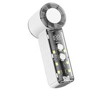 Generico Portable Handheld Bladeless Fan | ABS Material, 4.2in X 1.8in, Rechargeable, Digital Display | Quiet Electric Personal Fan With Long Battery Life | Travel Pocket Cooling Device