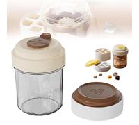 Generico Portable Iced Coffee Cup with Ice Tray, Reusable Ice Cup with Quick Release Lid, Cold Drink Tumbler for Coffee, Juice, Iced Beverages, One-Press Release for Office, Home (Brown,5PCS)