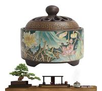 Genérico Portable Incense Holder - Incense Holders | Decorative Incenses Coil Holder | Round Tray Stand Intricate Pattern Aesthetic Decor for Meditation Yoga Tea Table Windowsill Indoor Outdoor