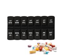 Generico Portable Medicine Box - PP 7 Day 2 Times Daily Standard Size | AM PM Pill Organizer, 7 Compartment Travel Pill Dispenser For Medicine Supplement Fish Oil Storage Use | Health Organization