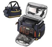 Generico Portable Power Station Bag, Zipper Charging Cable Bag, 10.43x6.5x8.66in Oxford Cloth Carrying Pouch, Multiple Pockets Organizer, Compact Travel Case for Hiking Camping and Trips