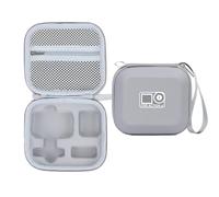 Generico Portable PU Storage Box Suitable for DJI Osmo ACTION 6 Carrying Case with Integrated Liner Structure Travel Organizer Bag (Gray with pattern)
