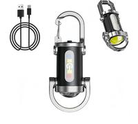 Generico Portable Rechargeable Bright Keychain Flashlight, Super Bright Mini Keychains Flashlights,Multiple Light Modes Waterproof Type-C USB LED Light,Power Bank Function for Camping Hiking (1PCS)