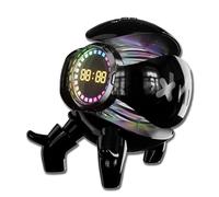 Generico Portable Robot Bluetooth Speaker,6W True Wireless Speaker,with Alarm Clock RGB Lights,Deep Bass Loud Stereo Sound,Bluetooth 5.1 TWS Pairing Support TF Card AUX Input FM Radio (Black)