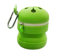 Generico Portable Silicone Garbage Can, Waterproof Bait Storage Trash Bag, 2.87x2.76x2.52 inches Multifunctional Rubbish Bin with Hook for Backpacking, Climbing, Walking and Outdoor Activities
