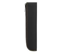 Generico Portable Slim Pencil Case Pouch, Zipper PU Leather Stationery Organizer, Large Capacity School Supplies, Compact Lightweight, Students Workers, Black, Ideal for School