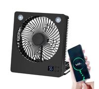 Generico Portable Solar Cooling Fan, Foldable Rechargeable Device, With Multi-Speed Quiet 3-Level Fan With LED Illumination, Camping Survival Gear Home Beach Tent Travel Use