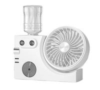 Generico Portable USB Rechargeable Misting Table Fan - 2-in-1 Mini Desktop Cooling Fan With Humidifier Mist | Ultra-Quiet Air Circulator For Personal Space | 3-Speed Cordless Water