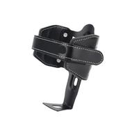 Generico Portaborraccia in pelle for bicicletta retrò, for bici d'epoca, motociclette, pieghevoli - Convertitore di staffa montaggio(Black with dock)
