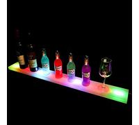 Generico Portabottiglie A LED con Illuminazione A LED, Controllo Dellilluminazione Tramite Telecomando RF, Espositore per Bar in Acrilico, Espositore per Bottiglie di Vino A Parete (90 * 11 * 2.4cm)