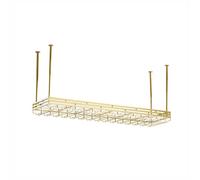 Generico Portabottiglie Da Soffitto In Ferro A 2 Ripiani, Portabicchieri Da Soffitto, Altezza E Larghezza Regolabili, Capacità Di Carico Di 100 Kg, Dimensioni Personalizzabili(60x35x60cm)