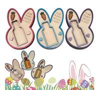 Generico Portabottiglie di liquore coniglietto pasquale: qualche coniglietto ha bisogno di un bicchierino! Mini portabottiglie di vino in legno a forma di coniglio (3colors)