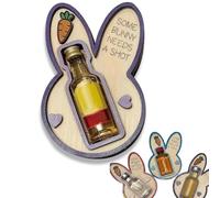 Generico Portabottiglie di liquore coniglietto pasquale: qualche coniglietto ha bisogno di un bicchierino! Mini portabottiglie di vino in legno a forma di coniglio (Purple)