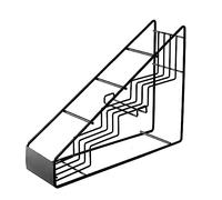 Generico Portabottiglie Organizzatore per bar caffè Portasciroppi in metallo Design a gradino trapezoidale da 4 bottiglie Adatto a Torani Monin Accessorio salvaspazio con bottiglia curva dotata di gu