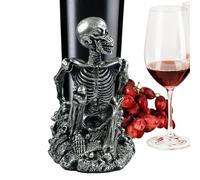 Generico Portabottiglie, Scaffale a Teschio per Halloween da Banco, Organizzatore in Resina con Scheletro, Supporto Decorativo per Cucina Dispensa Camera da Letto
