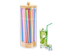 Generico Portacannucce - Contenitore Trasparente per Cannucce da Ristorante,Dispenser da Banco con Coperchio Impermeabile per Casa Cucina Bar
