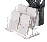 Generico Portacarte In Acrilico,Portabiglietti Espositore Scrivania - Accessorio Display Stand Desktop Per Spazi Lavoro Ufficio Casa