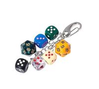 Generico Portachiavi 7 Dadi Charms Multicolore Gaming Giochi di Ruolo | Charms in PVC con moschettone in lega di zinco, Simbolo del gioco, Idea regalo in bustina trasparente