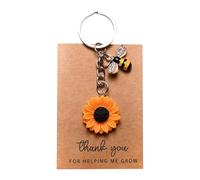 Generico Portachiavi A Di - Festa Degli Insegnanti Girasole Ape Charm Per Borse | Con Biglietto Di Ringraziamento, Decorazione Per Feste Laurea E Ricorrenze Come Festa Della Mamma