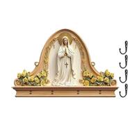 Generico Portachiavi A - Nostra Di Guadalupe Legno | Organizzatore 4 Ganci Metallici, Stile Rustico - Arredo Religioso Vergine Maria - Ingresso, Casa, Camera - Per Amici, Studenti, Adulti, Uomini,