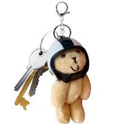 Genérico Portachiavi animale - Portachiavi adorabile in peluche con orso con caschi per zaini, animali alla moda per le donne e decorazione della casa, bianco, Consulte la descripción