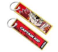 Genérico Portachiavi Anime Eustass Kid Straw Hat Pirates, portachiavi moto, auto, zaino, chiavi, portachiavi per motociclisti, portachiavi originale in tessuto manica, arancione, 12 x 3