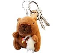 Genérico Portachiavi Capibara | Giocattolo Di Peluche Capibara | Adorabile Ciondolo Figura Con Gancio Per Zaino Per Ragazza A Scuola Pasqua Compleanno E Natale, Appendere il pollo arrosto che cambia