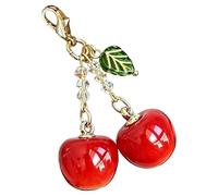 Generico Portachiavi Ciliegia Da Borsa - Ciondolo Frutta Portachiavi | Ciondolo per Borsa a Forma di Ciliegia | per Donna Mamma Ragazza Auto Telefono Decorazione Tote da Viaggio Zaino Pochette