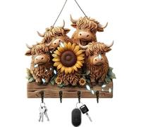 Generico Portachiavi - Con 4 Ganci Organizzatore In Legno 2D | Portachiavi da Parete con Attaccapanni - per Soggiorno Cucina Camera da Ufficio Appartamento Dormitorio Decorazione Domestica