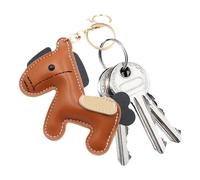 Generico Portachiavi con ciondolo a forma di cavallo - Ciondolo a clip in pelle PU marrone 1 pezzo, figura di cavallo in miniatura, ornamento decorativo | per ragazze, borsette da donna, borsette,