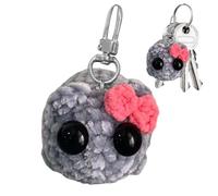 Generico Portachiavi di criceto triste, Sad Hamster Keychain, bambola fatta a mano a maglia di criceto triste, portachiavi di criceto triste all'uncinetto con suono, sad hamster meme portachiavi
