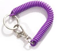 Generico Portachiavi Elasticizzato a Spirale Telefono 1pc Portachiavi Chiusura a Molla Cinturino Anti-Perso Bracciale Elastico Portachiavi Bobina Elastica da Polso (Viola) Intelligenza Pratica.
