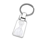 Generico Portachiavi in metallo con coniazione in argento 925/1000 - Riproduzione del dipinto “Donna con la cravatta” di Amedeo Modigliani (opera in pubblico dominio)