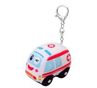 Generico Portachiavi In Peluche A Forma Di Animale, Portachiavi Auto Pompieri In Peluche, Giocattolo Educativo per Bambini Ragazzi Ragazze Accessori Borsa Portafoglio Viaggio Regalo Esterno