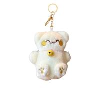 Genérico Portachiavi In Peluche Chat Porta Letto, Carrier Di Chat Carrier Carrier | Lucky Chat Animal Keychain, Pandental Toy Doll Keychain Giocattoli Per Auto, Zaino, Borsa, bianco, Consulte