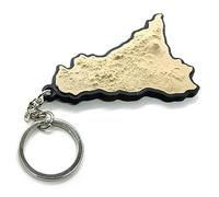 Generico Portachiavi in plastica biodegradabile con orografia in 3d della sicilia (Marrone-Nero)