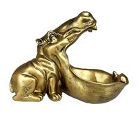 Generico Portachiavi Ippopotamo - Figura In Resina Multifunzionale - Portagioielli In Per Caramelle Contenitore Per Piccoli Oggetti, Simpatica Statua Di Ippopotamo Per Scrivania Soggiorno