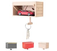 Generico Portachiavi per parete, garage per auto con porta apribile, parete per chiavi, ingresso per rack di facile installazione, piccolo organizzatore e appassionato di porte(White)