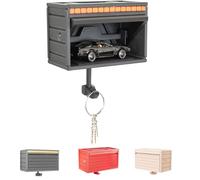 Generico Portachiavi per parete, garage per auto con porta apribile, parete per chiavi, ingresso per rack di facile installazione, piccolo organizzatore e appassionato di porte(Black)