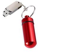 Generico Portachiavi Portatile Per Pillole - Portapillole Portachiavi | Contenitore Per Pillole Da Viaggio Portatile Con Ciondolo In Metallo Con Portachiavï Per Viaggi In Campeggio All'aperto