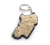 Generico Portachiavi topografico in 3d della Sardegna (marrone-nero H)