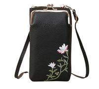 Generico Portafoglio a tracolla da donna, borsa a tracolla per viaggi (Black,Mini)