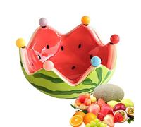 Generico Portafrutta a Forma di Anguria | di Frutta Decorativa con 6 Forcine in Acciaio Inossidabile - Cucina per Festività Casa Ristorante Bar