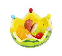 Generico Portafrutta a Forma di Anguria | in Ceramica con 6 Forcine in Acciaio Inossidabile - Accessorio Cucina per Sala Ristorante Casa Eventi Feste Cena Bar Matrimonio