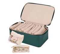 Generico Portagioie da viaggio - Organizer per anelli per collane | Custodia per gioielli portatile | Porta anelli a 12 scomparti con portaoggetti da viaggio, per le vacanze per donne, ragazze, mamma