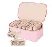 Generico Portagioie da viaggio - Organizer per anelli per collane | Custodia per gioielli portatile | Porta anelli a 12 scomparti con portaoggetti da viaggio, per le vacanze per donne, ragazze, mamma