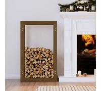 Generico Portalegna Marrone Ambra 60x25x100 cm in Legno Massello di Pino,Marrone ambrato,5.56kg,822415